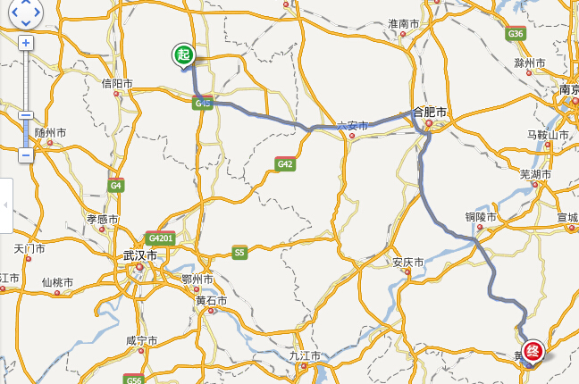 息县到黄山自驾车路线图